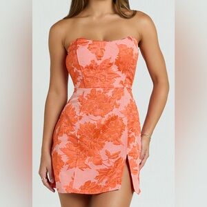 Showpo Strapless Floral Mini Dress